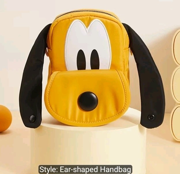 Disney's Pluto  Nylon CB Bag By Miniso. Snap Ears Top Handle Zippered All Ages