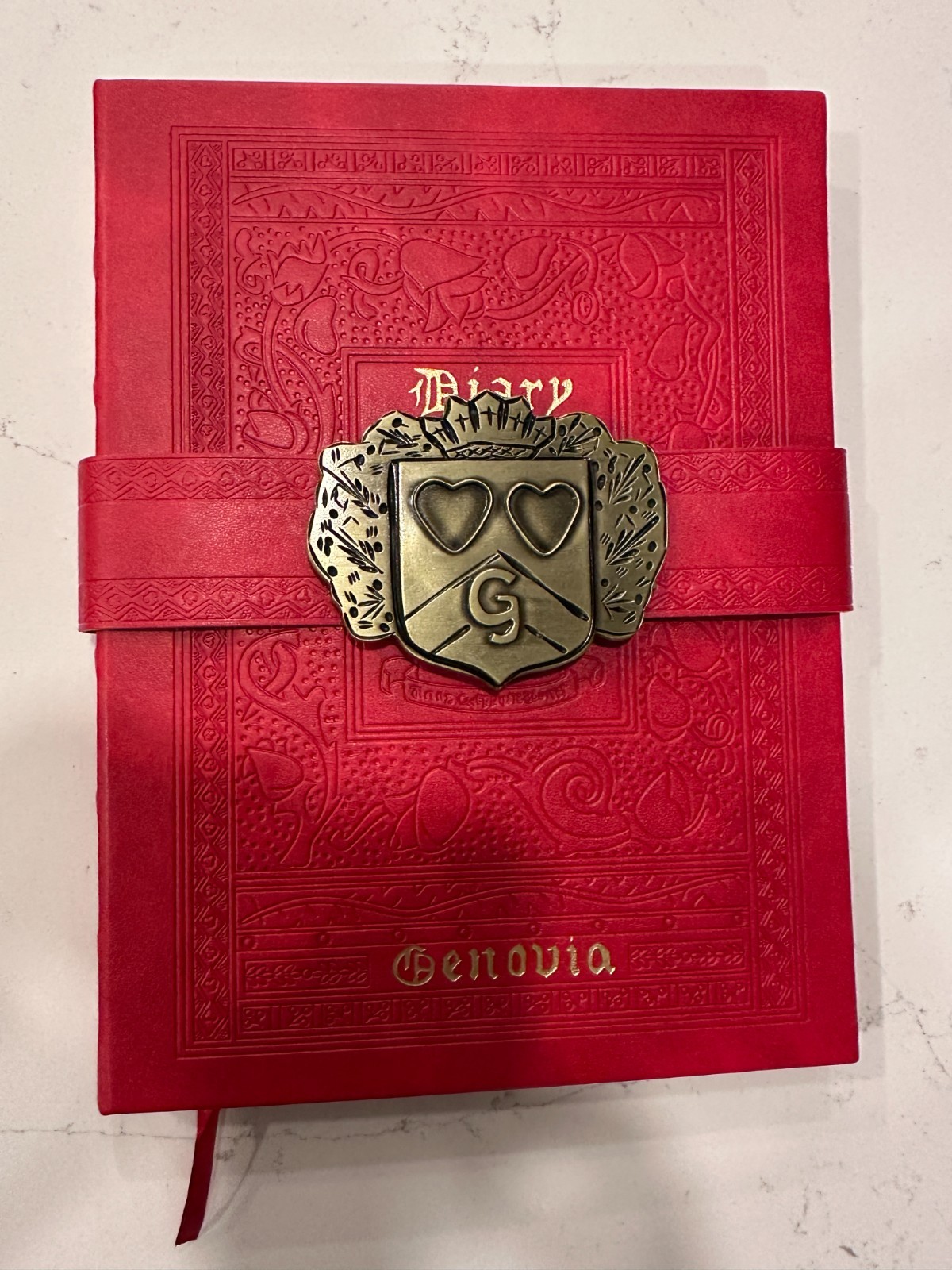 Disney Princess Diaries Genovia Crest Red Faux Leather Journal Notebook Replica