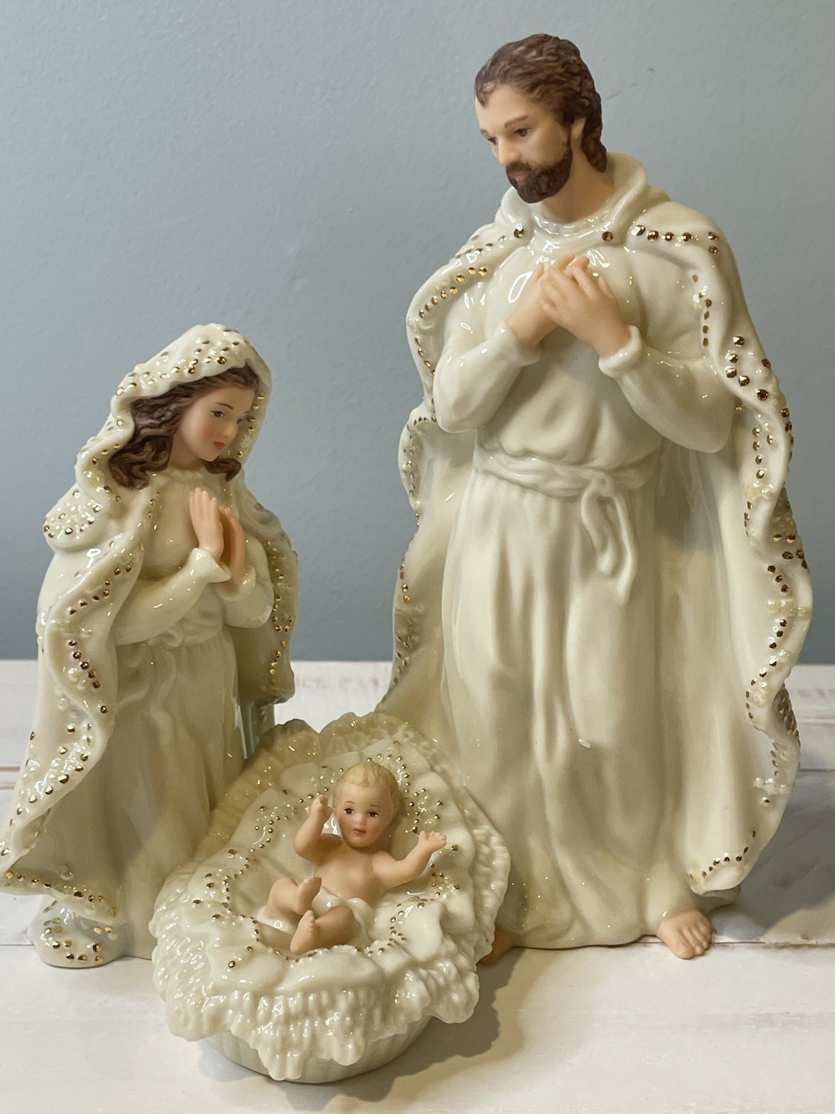 Lenox A King Is Born Christmas Jesus Mary Joseph Nativity Rare HTF