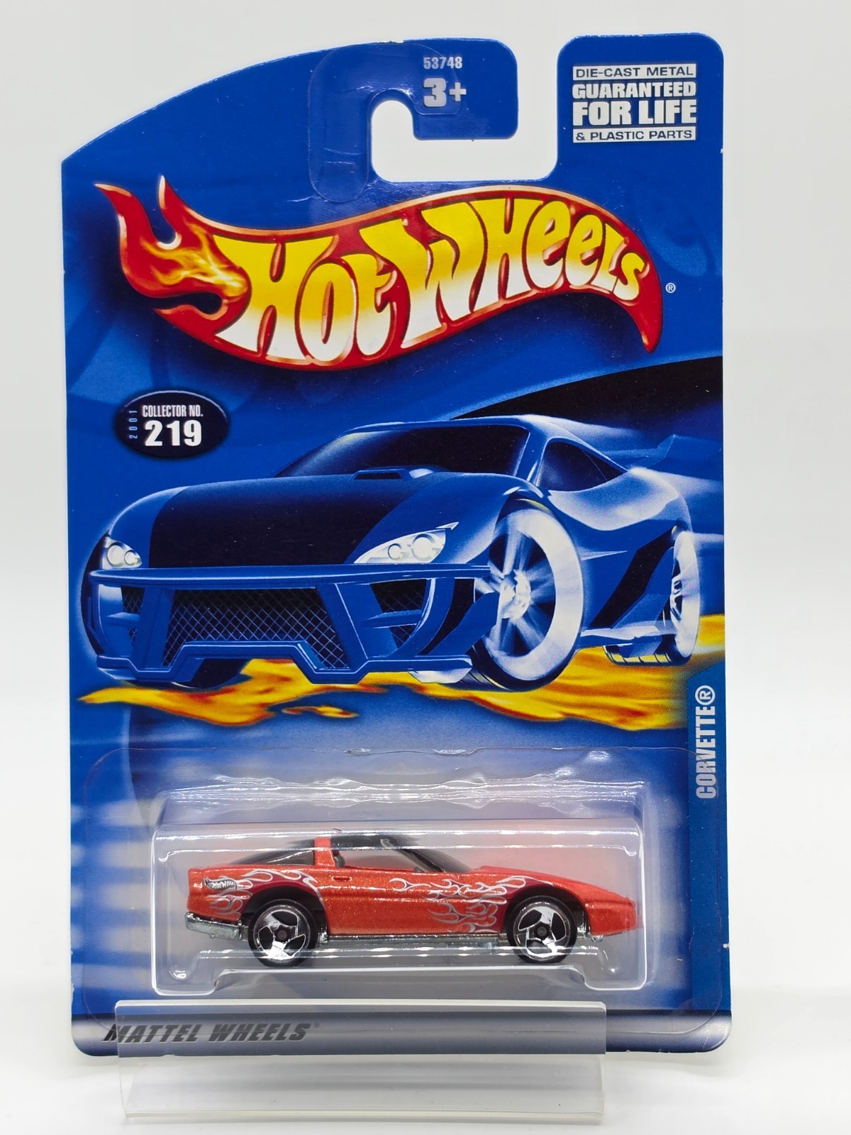 2001 Hot Wheels ’80s Corvette Burnt Orange Flames Collector #219