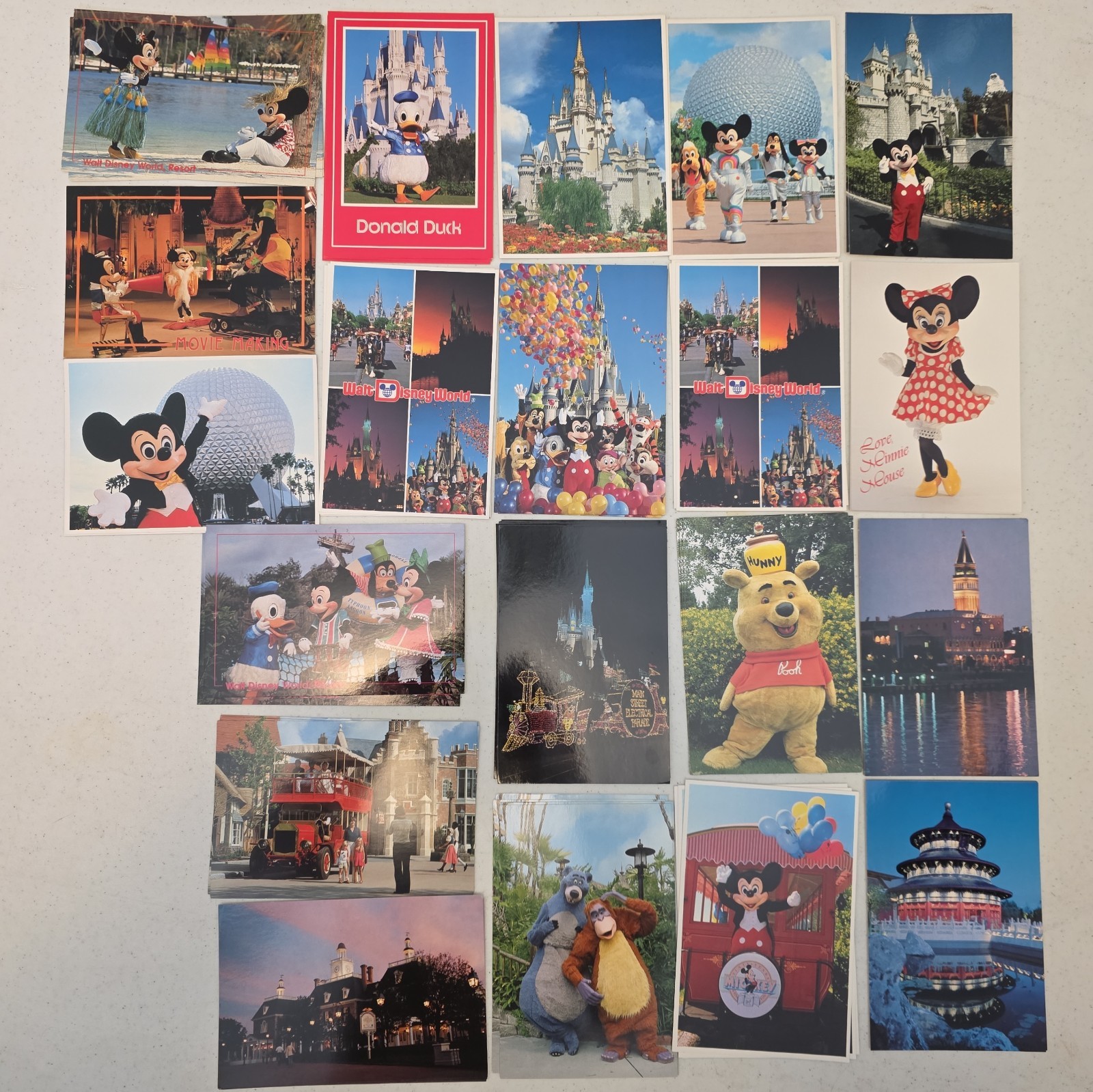 20 Vintage Disney Postcards Lot Winnie Pooh Baloo Mickey Minnie NOS 80s 90s