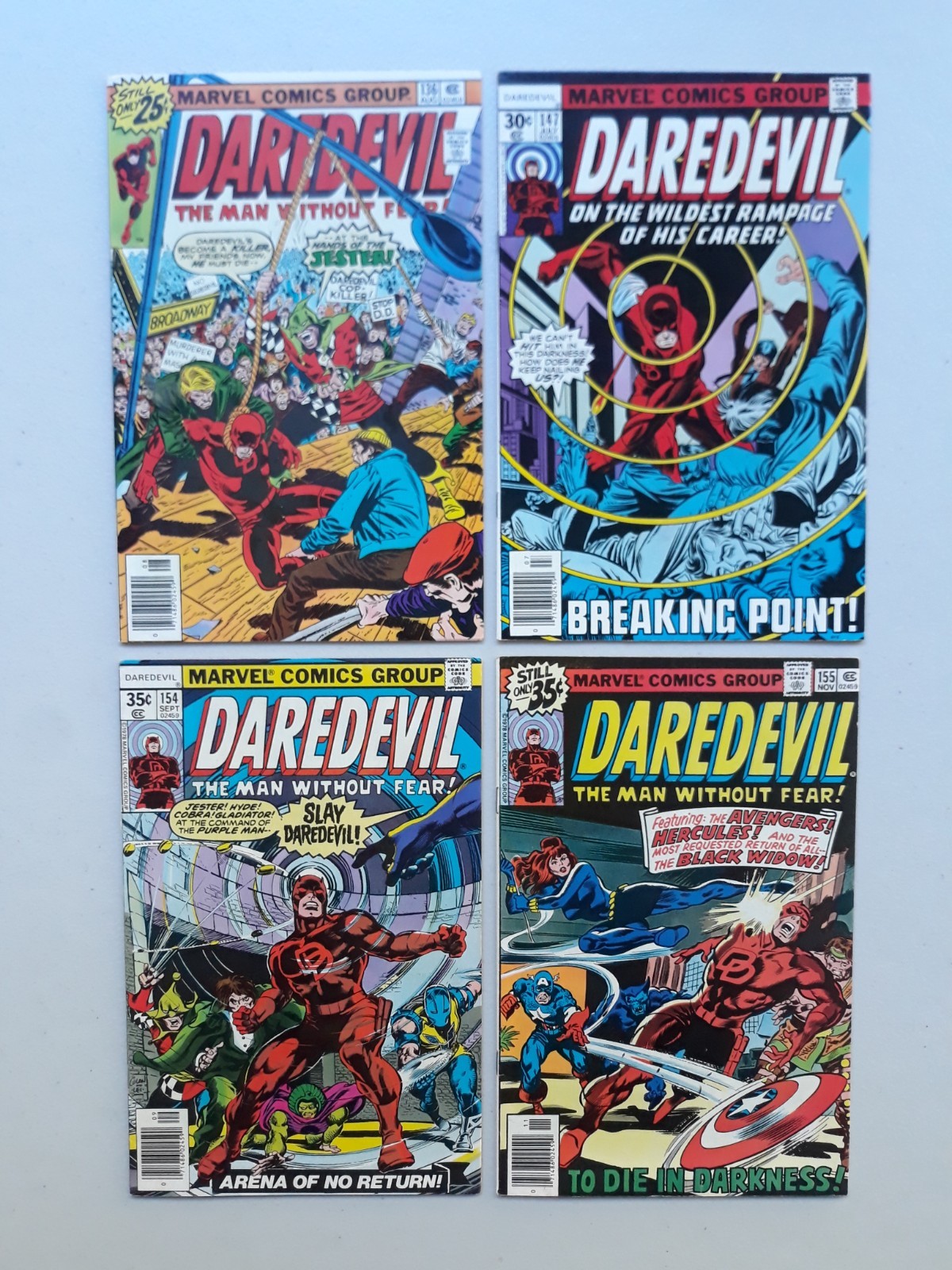 Daredevil 134, 147, 154, 155 Marvel Comics MCU Daredevil 134, 147, 154, 155 Marvel Comics MCU