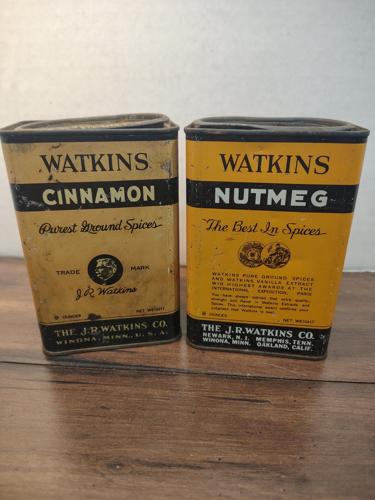 Watkins Nutmeg & Cinnamon Vintage Display Tins 5