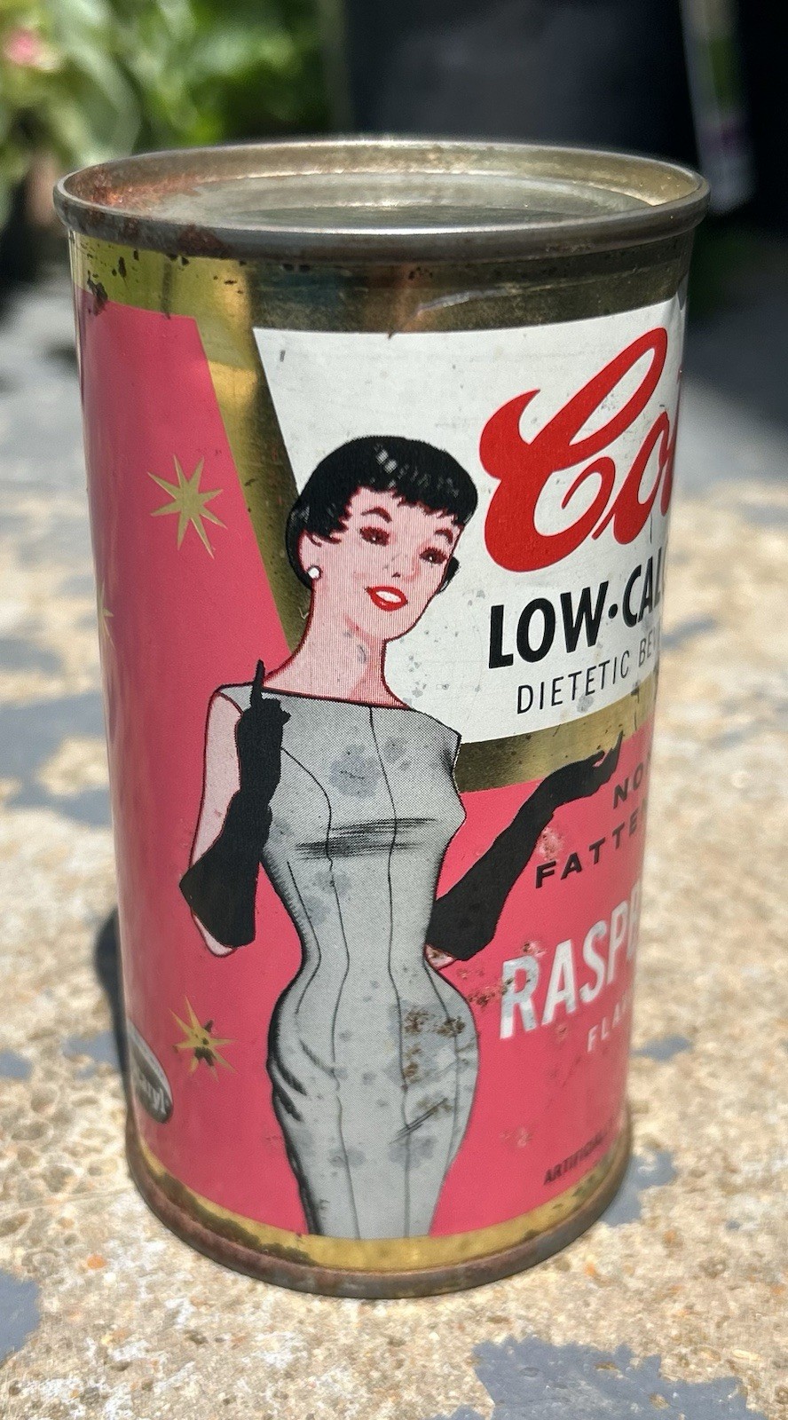 Cott low Calorie, Non Fattening Raspberry Flavor Vintage Collectible Soda Can