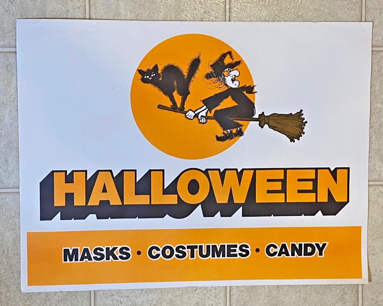 Vintage Ben Franklin 5 and Dime Store Hanging Halloween Sign 23