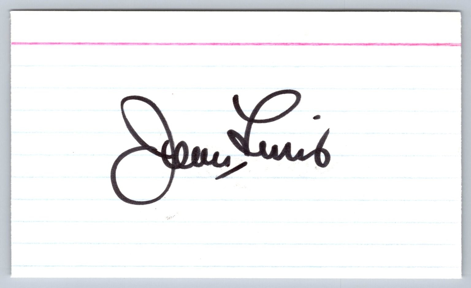 Jerry Lewis Autograph Signed Index Card Comedian Actor Legend