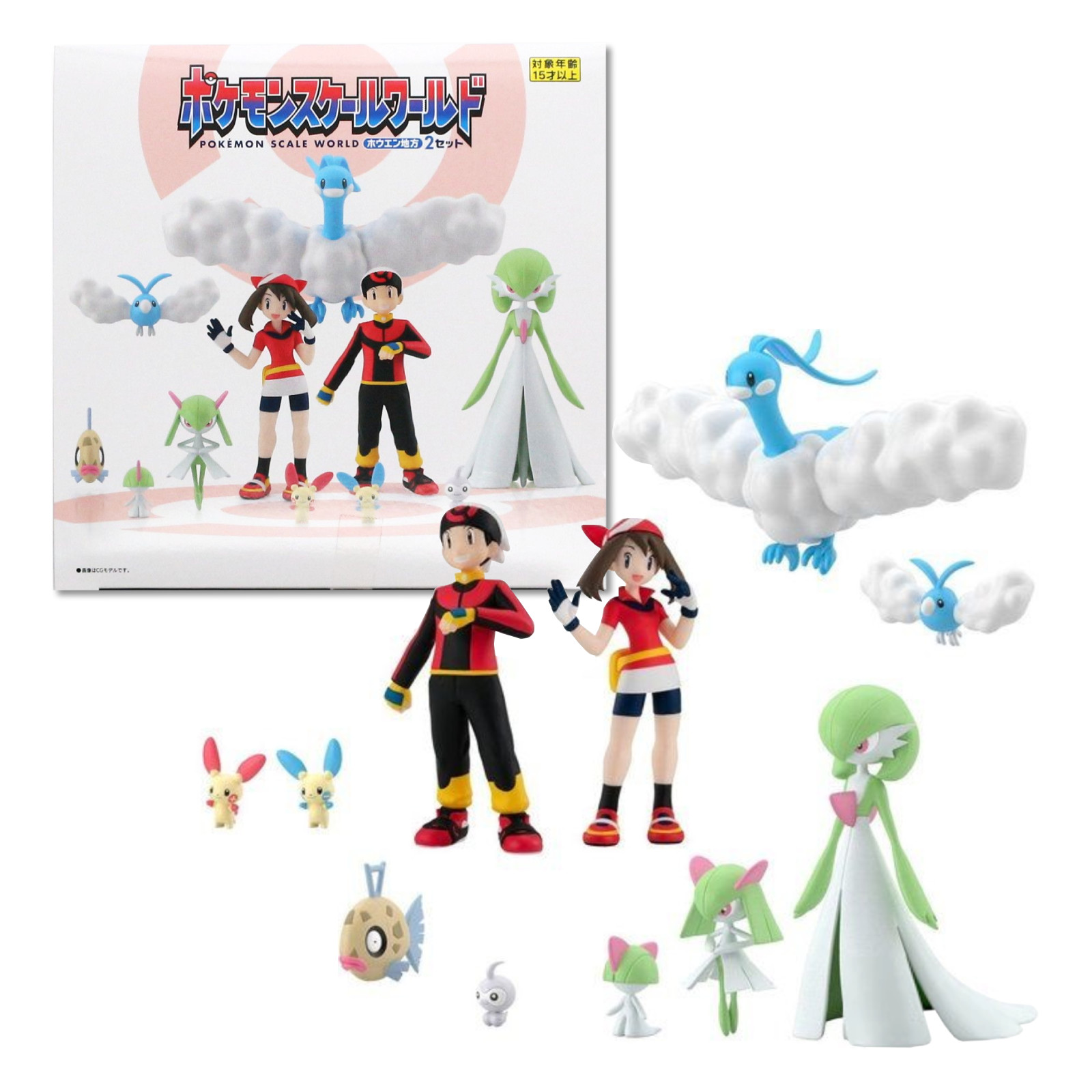 POKÉMON SCALE WORLD Hoenn Region 2 Set Figure Plusle Minun Castform Swablu New