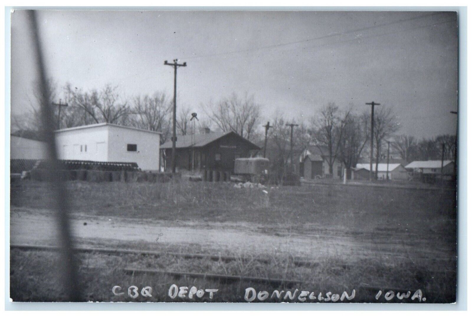 c1960's CBQ Depot Donnellson IA Vintage Train Depot Station RPPC Photo Postcard