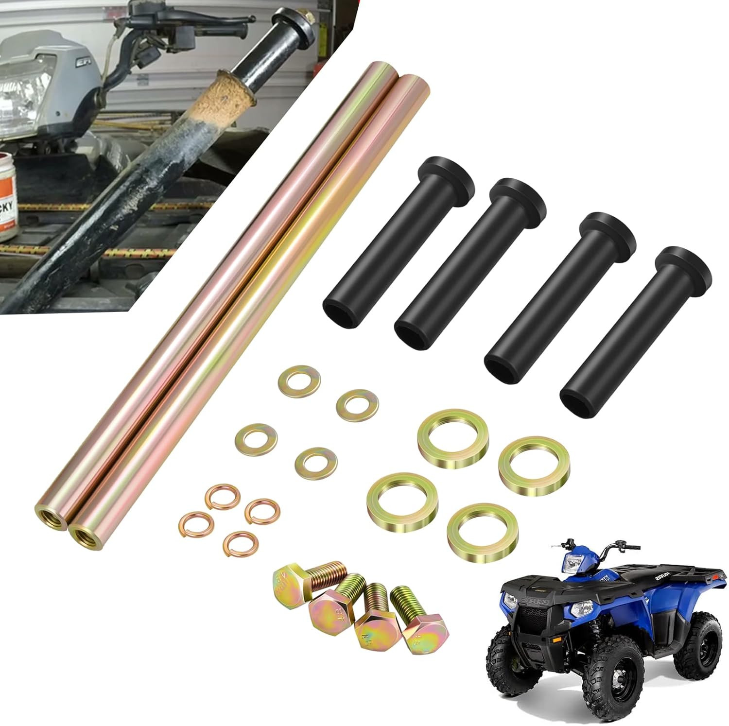 Upgraded Front Lower A-ARM Bushing Shaft Kit 7501093 for Polaris Sportsman 400 5