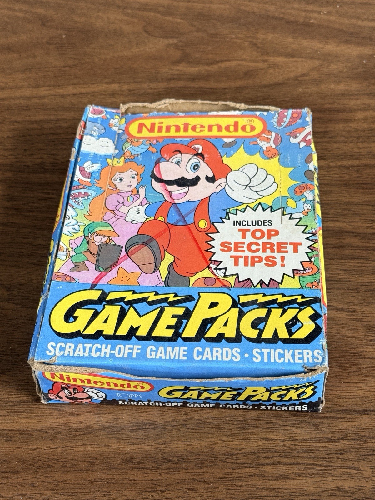 Topps 1989 Nintendo Game Packs 48 Sealed Packs Cards+ Display Box - Zelda Mario