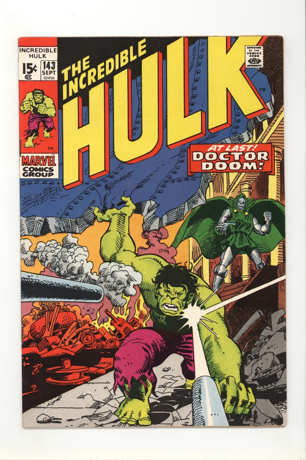 Incredible Hulk 143 VF- Doctor Doom Appearance Marvel Comics 1971