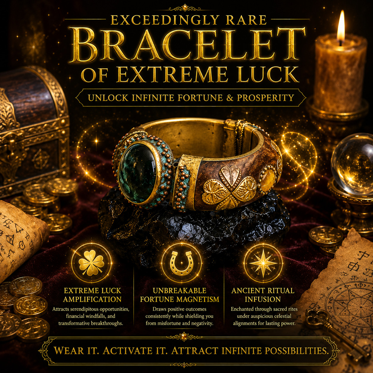 Exceedingly Rare Bracelet of Extreme Luck: Unlock Infinite Fortune and Prosperit