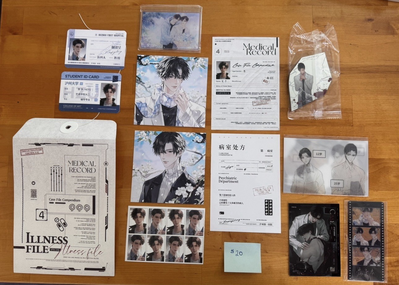 Official Case File Compendium BAB Illness File Merch Set He Yu Xie Qingcheng