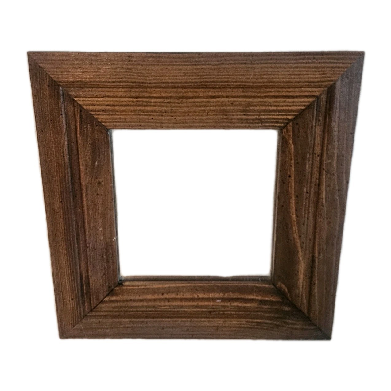 VTG Mirror w/Wooden Oak Frame  Square Rustic Farmhouse 12 x 12 Wall Hanging 70\'s