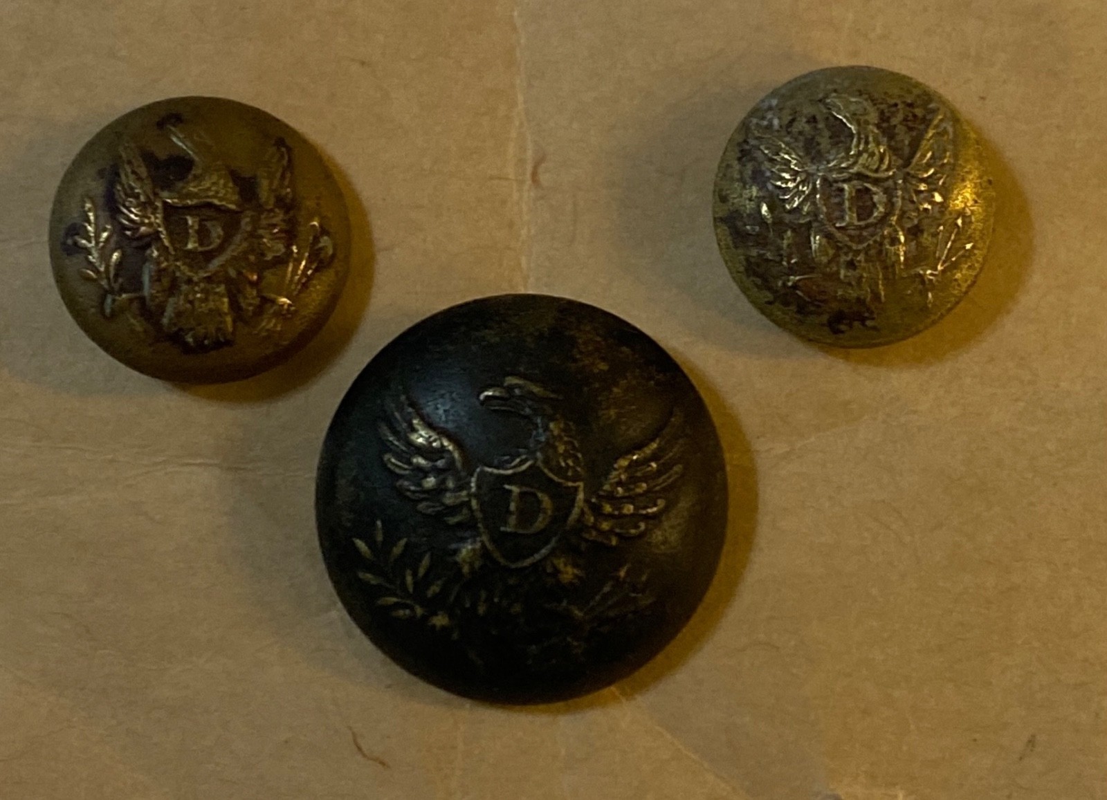 Pre-Civil War 3 U.S. Dragoon Buttons