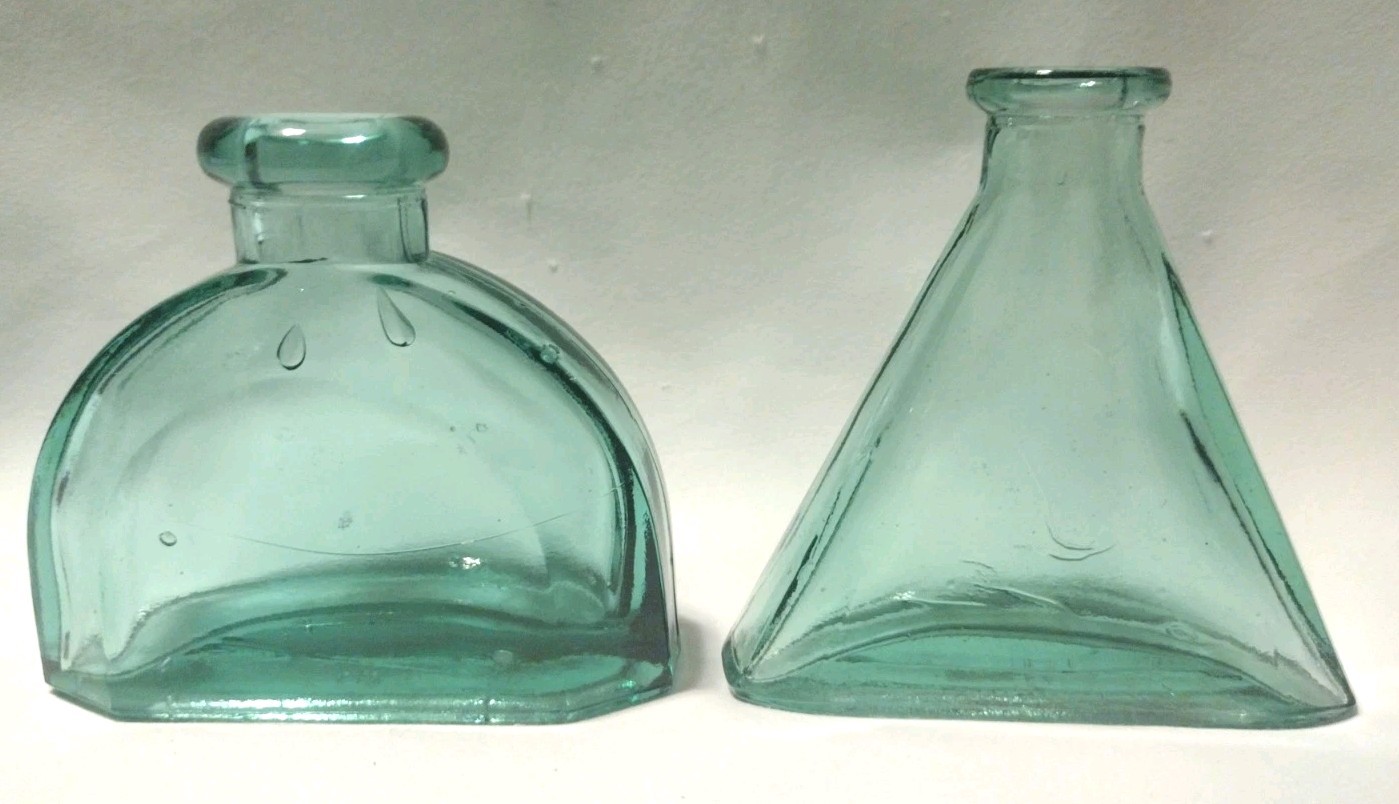 Hobby Lobby Home Decor Accent Green Medicine Bottles Lot Of 2 B2