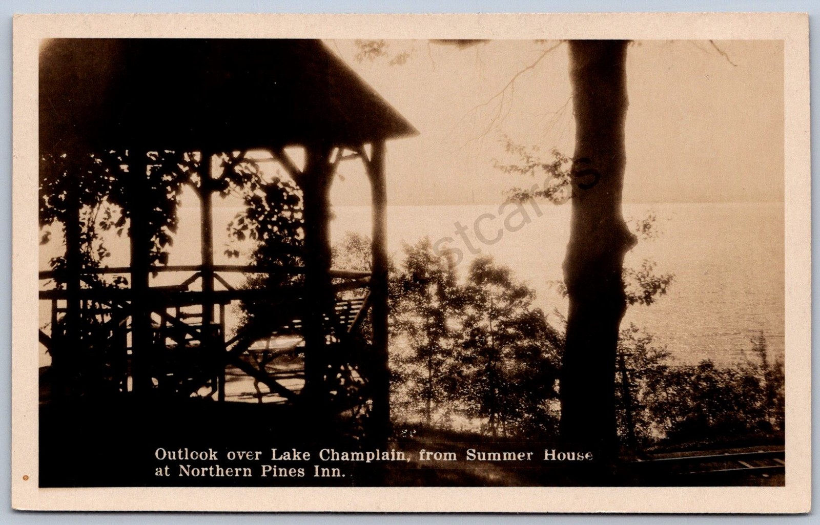 K32/ Lake Champlain New York RPPC Postcard c1910 Northern Pines Inn 1322