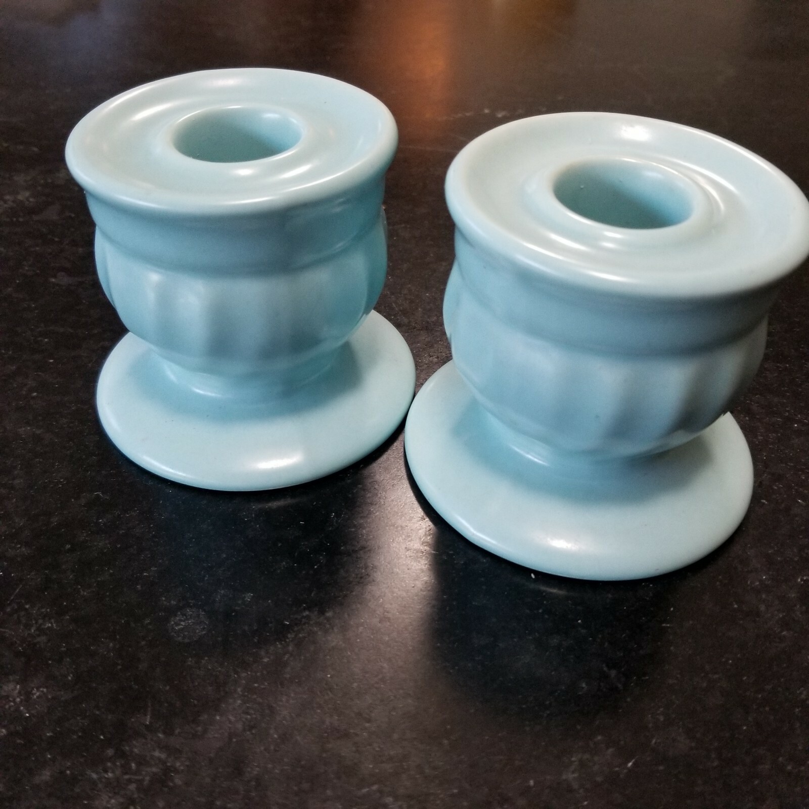 VNT MCM Robins egg BLUE Candlestick Holders 2