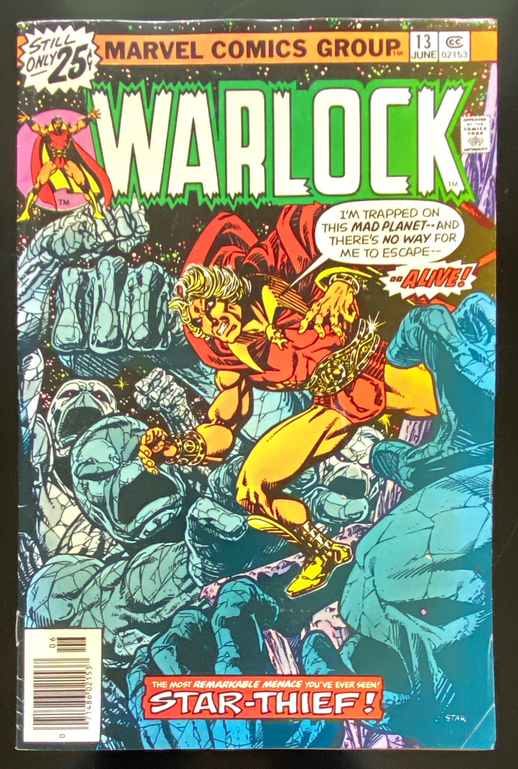 Warlock 13   First Appearance Star Thief  Jim Starlin Cover and Art