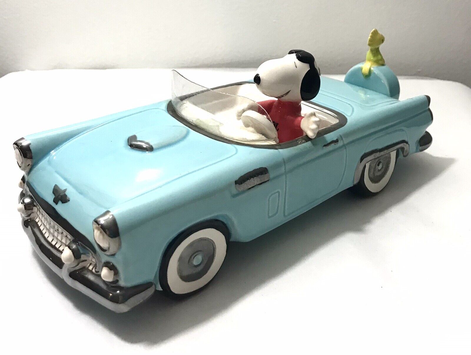 Willitts 1989 Snoopy Peanuts Vintage Music Box Cool Drive Baby Blue Thunderbird