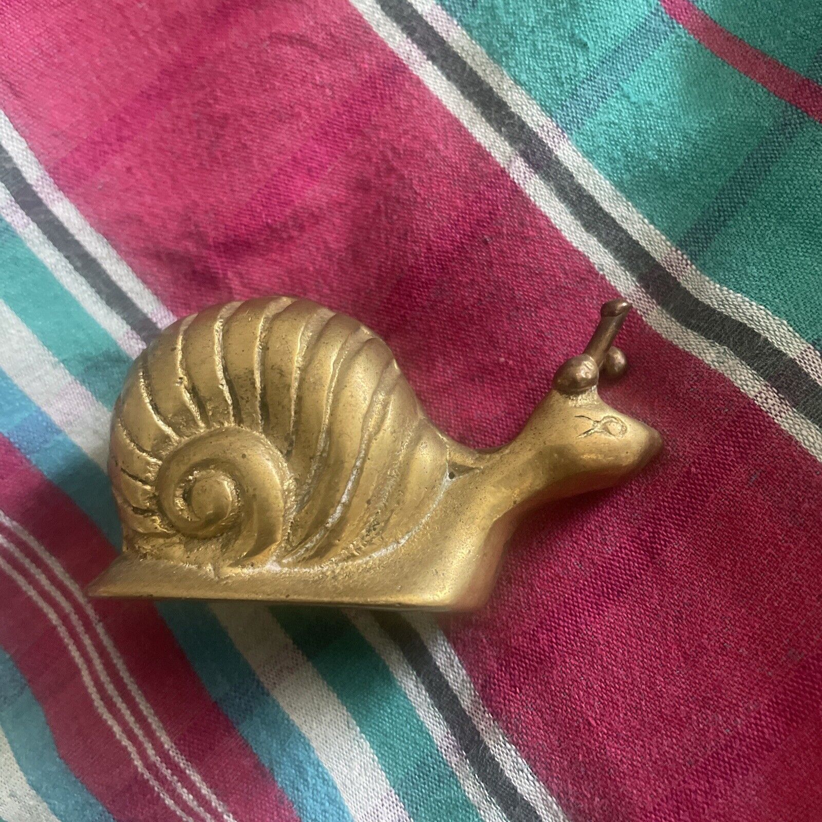 Vintage Solid Metal Brass Snail - Rare Find