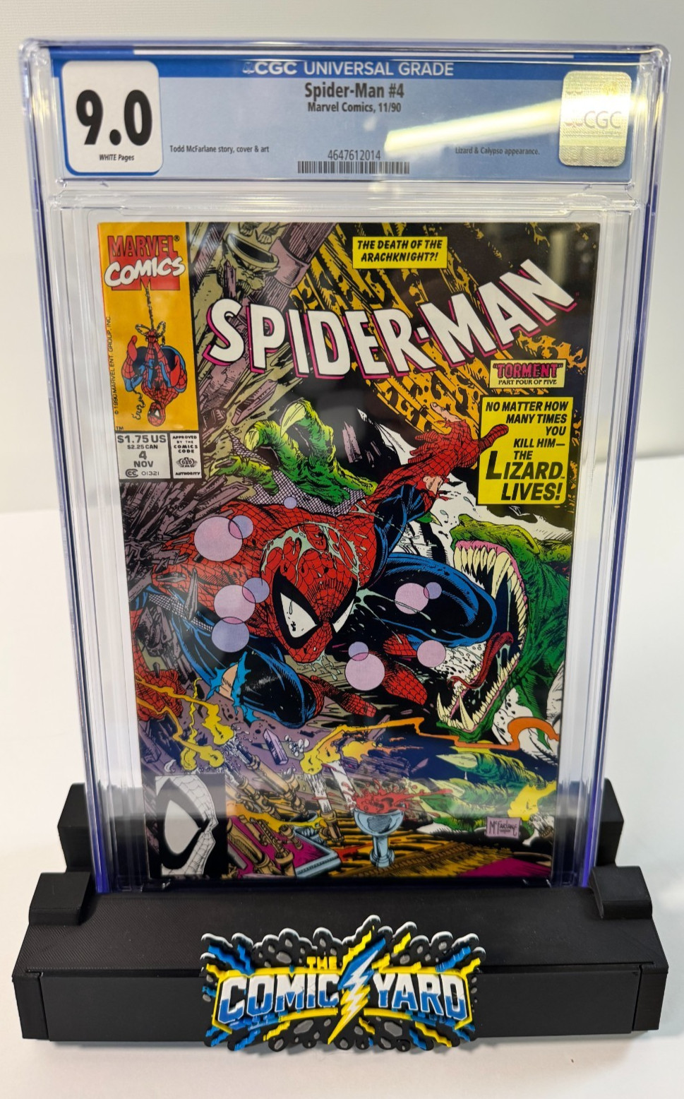 Spider-Man #4 (Marvel, 1990) CGC 9.0 White Pages Todd McFarlane Lizard
