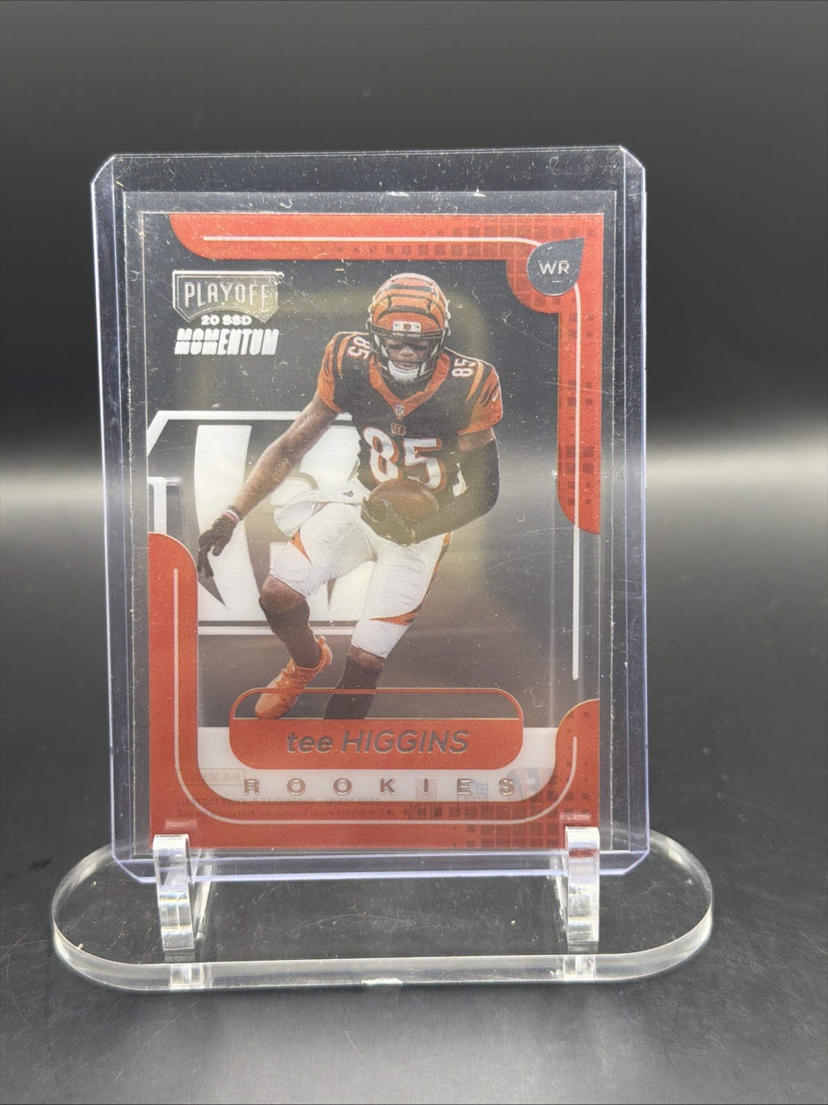 2020 Panini Chronicles Playoff Tee Higgins Momentum Clear M-11 Rookie Card RC