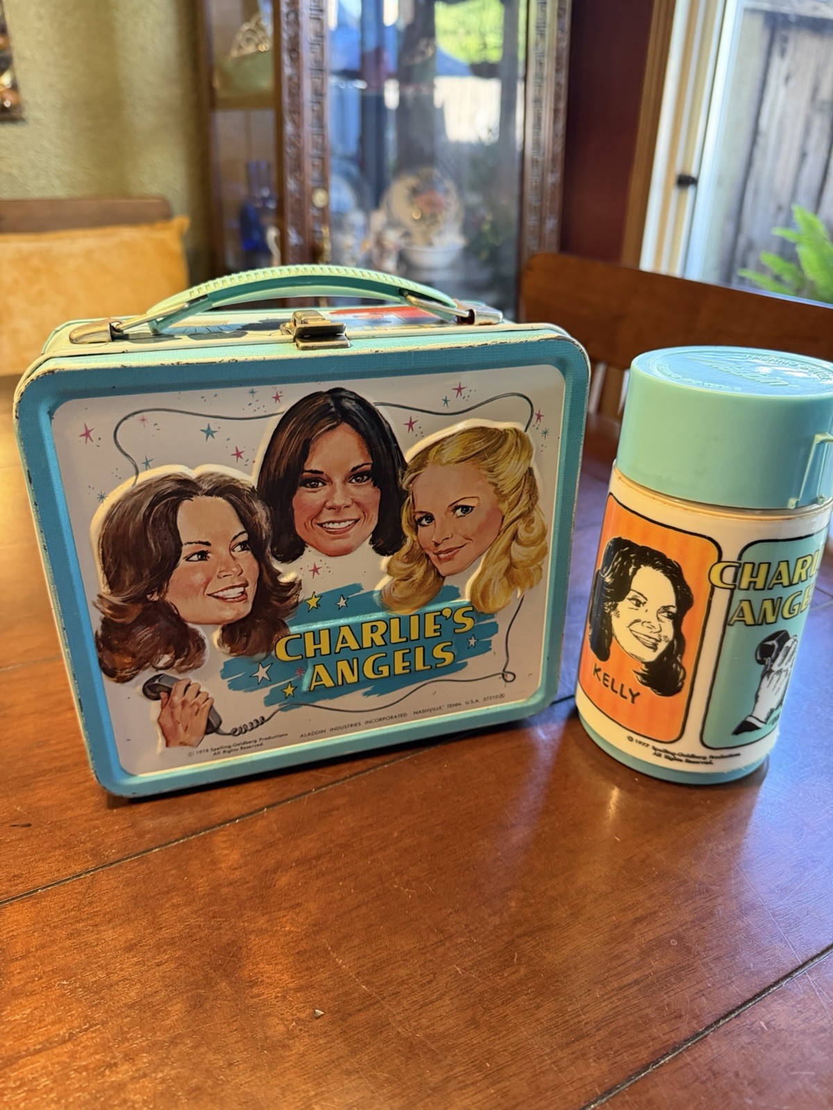 Vintage Charlie\'s Angels 1978 Alladin Metal Lunch Box With Thermos