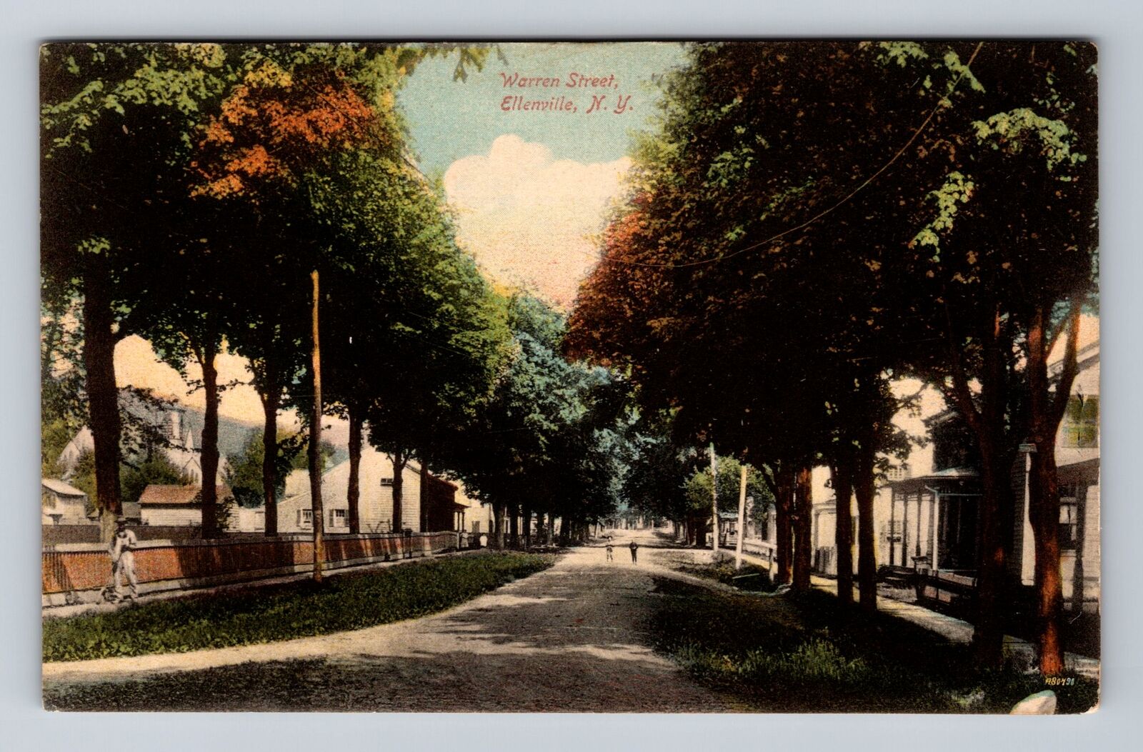 Ellenville NY-New York, Residences On Warren Street, Vintage c1910 Postcard