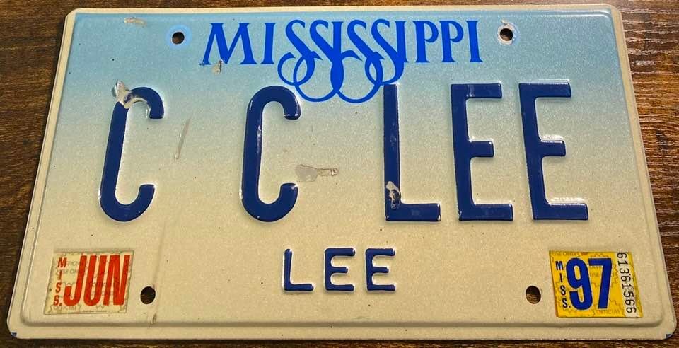 C C LEE Vanity License Plate Vintage 1997 Baseball Pitcher Cleveland Indians