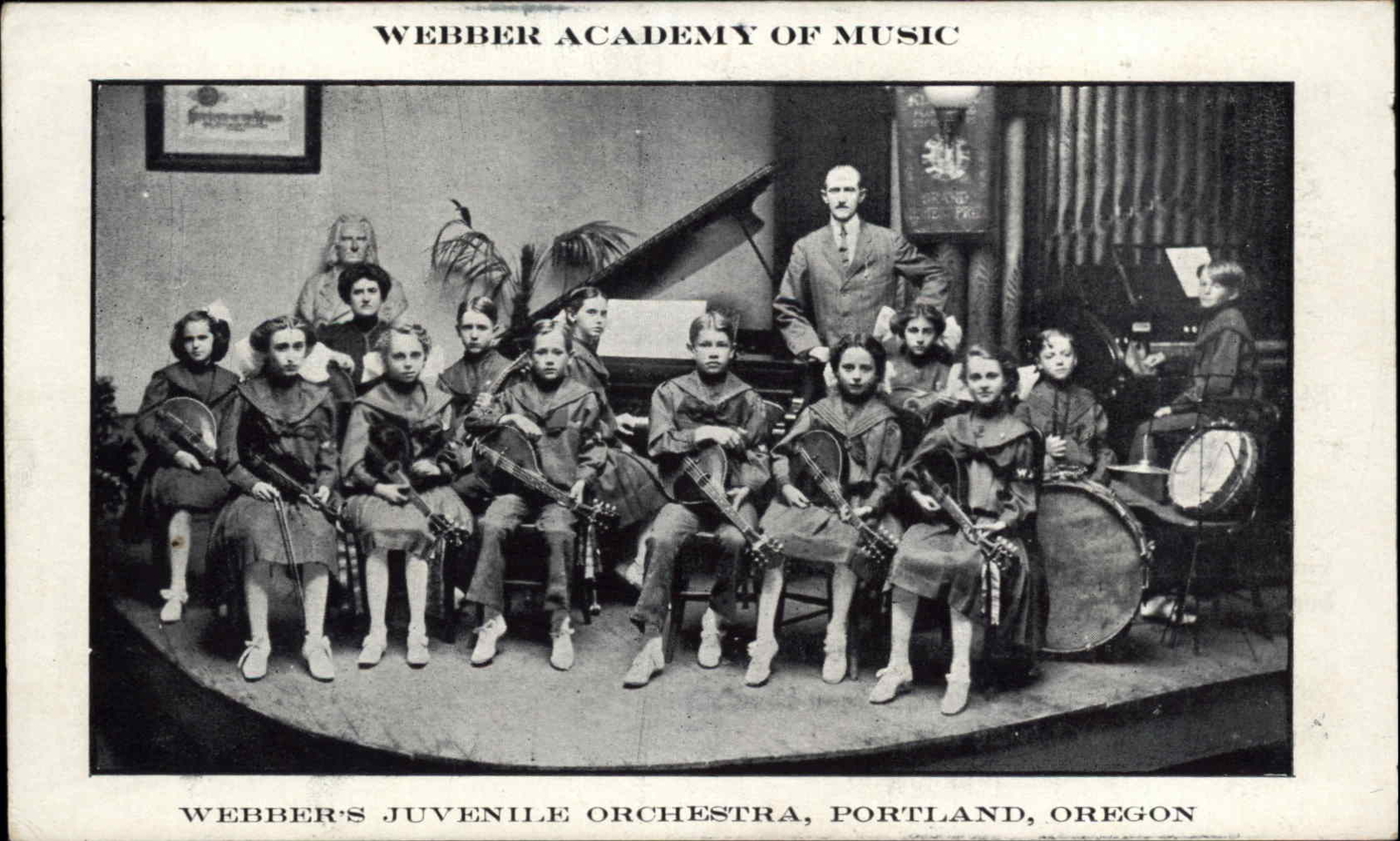 PORTLAND OR Webber\'s Juvenile Orchestra Children w Musical Instruments AD