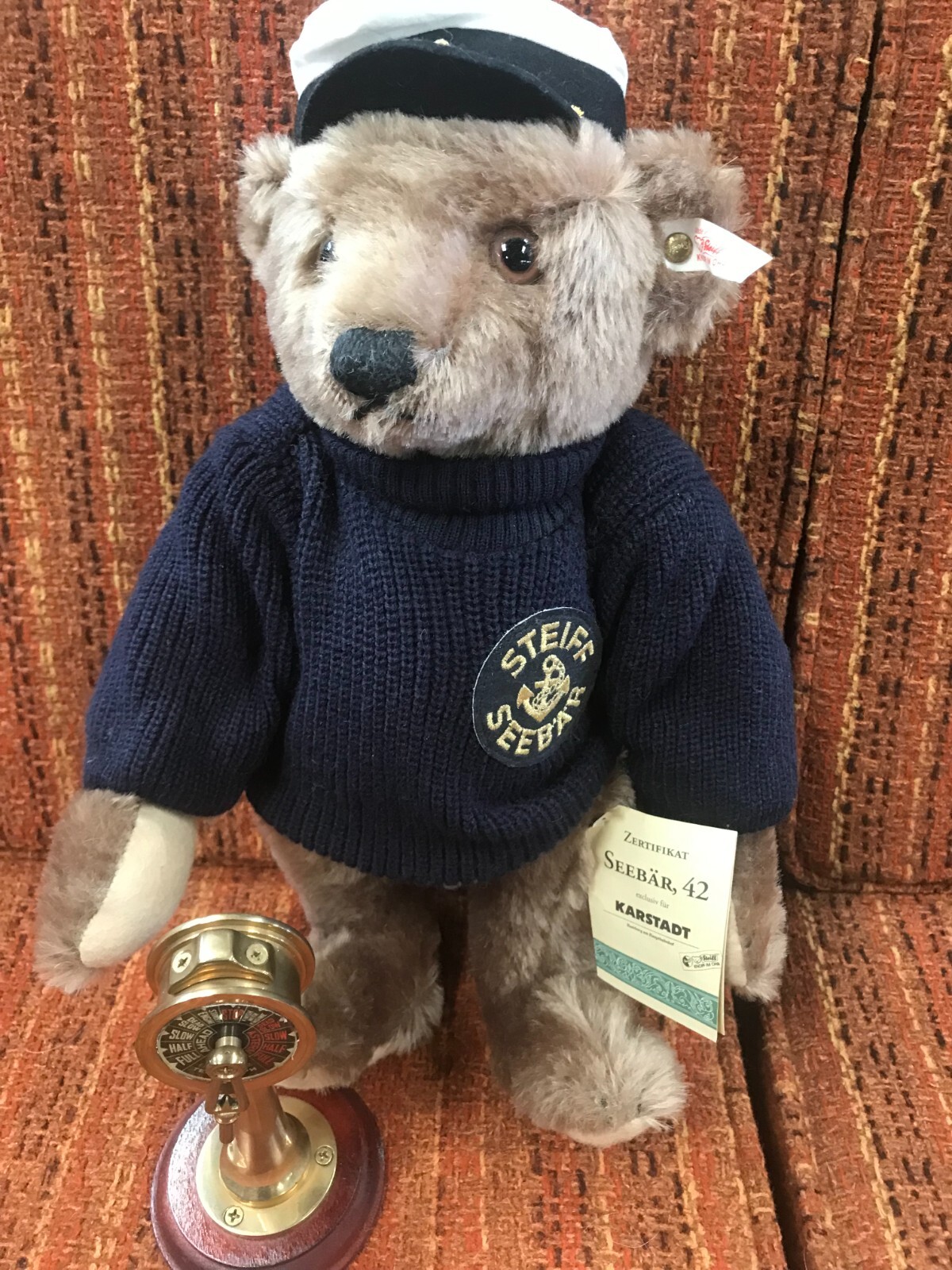 NIB 1994 Rare STEIFF SeeBar Teddy Bear With Throttle Ltd. Edition of 450 Germany