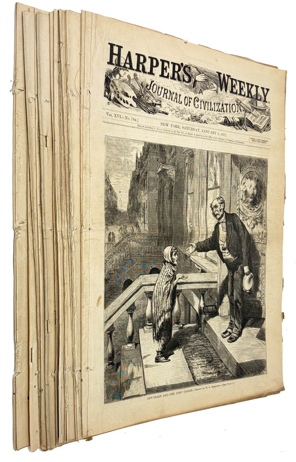 Jan Feb Mar Harpers Weekly 1872 Lot 12 Issues, Free Love  Thomas Nast