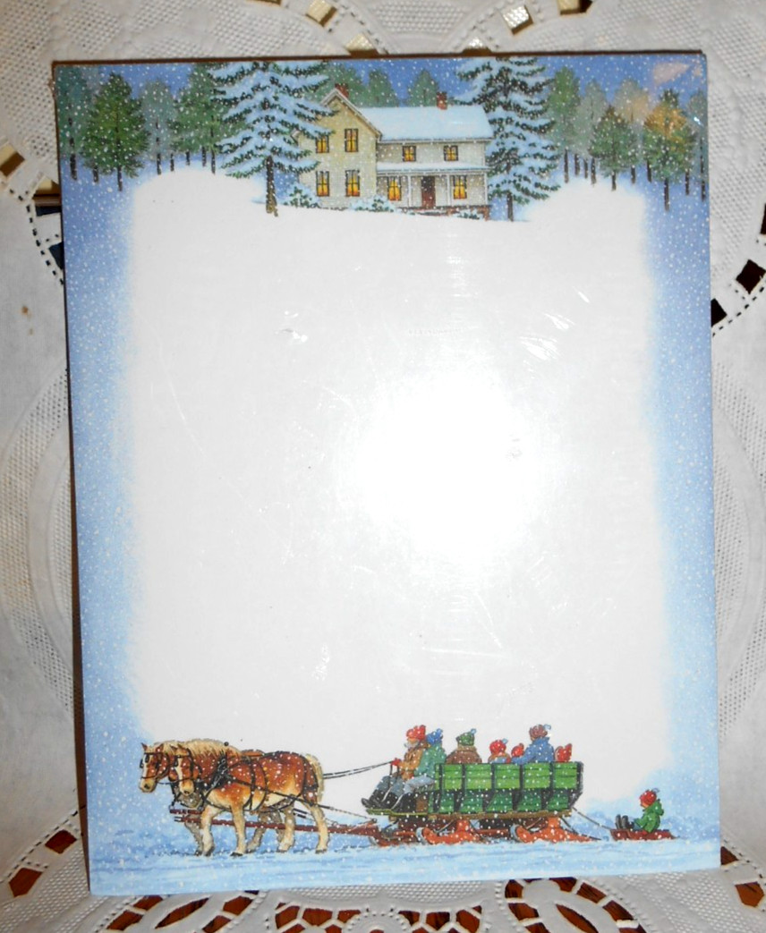 VTG JOHN SLOANE Lang Main Street Press Note Pad 60CT ~ CHRISTMAS SLEIGH RIDE VTG JOHN SLOANE Lang Main Street Press Note Pad 60CT ~ CHRISTMAS SLEIGH RIDE