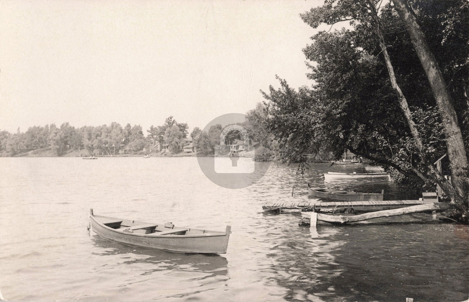 Edwardsburg Along the Shores of Eagle Lake MI 1912 RPPC Photo Postcard COPY