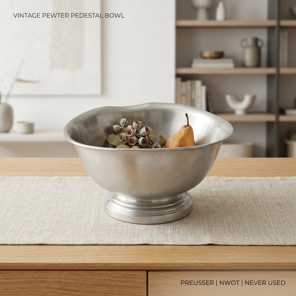 NWOT Preusser Pewter Pedestal Bowl Vintage, Never Used NWOT Preusser Pewter Pedestal Bowl Vintage, Never Used
