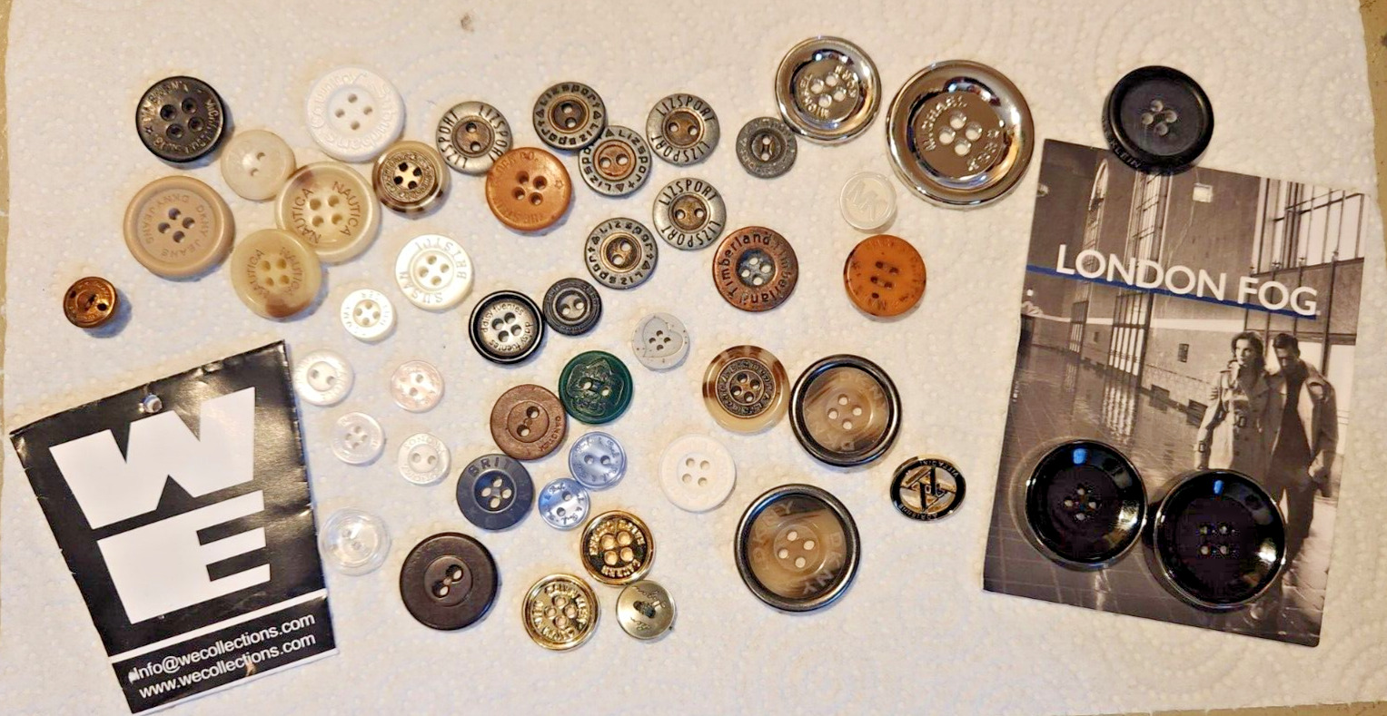 Lot of over 30 Assorted Name Brand Buttons