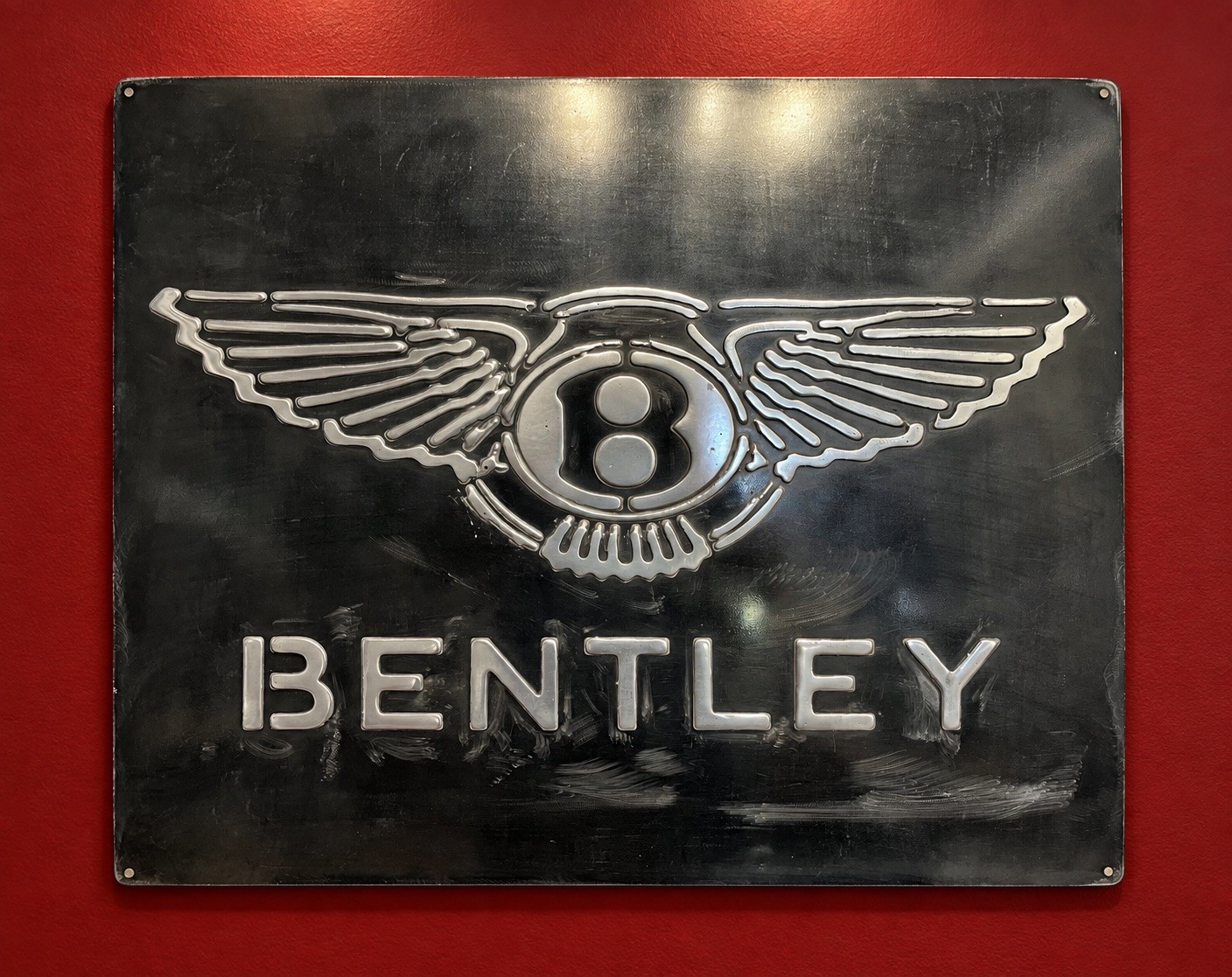 Bentley Vintage Steel Garage Sign 20x24 Handmade Aluminum Relief