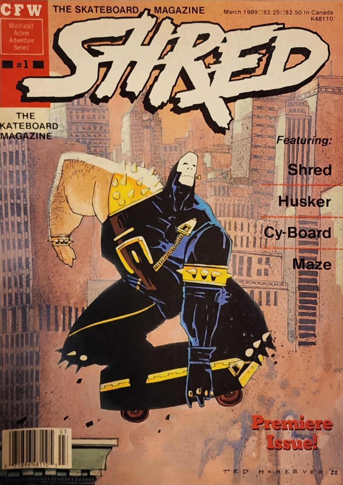 RARE Vintage #1 First Issue SHRED Skateboarding Magazine Husker Cy-Board 1989 VG
