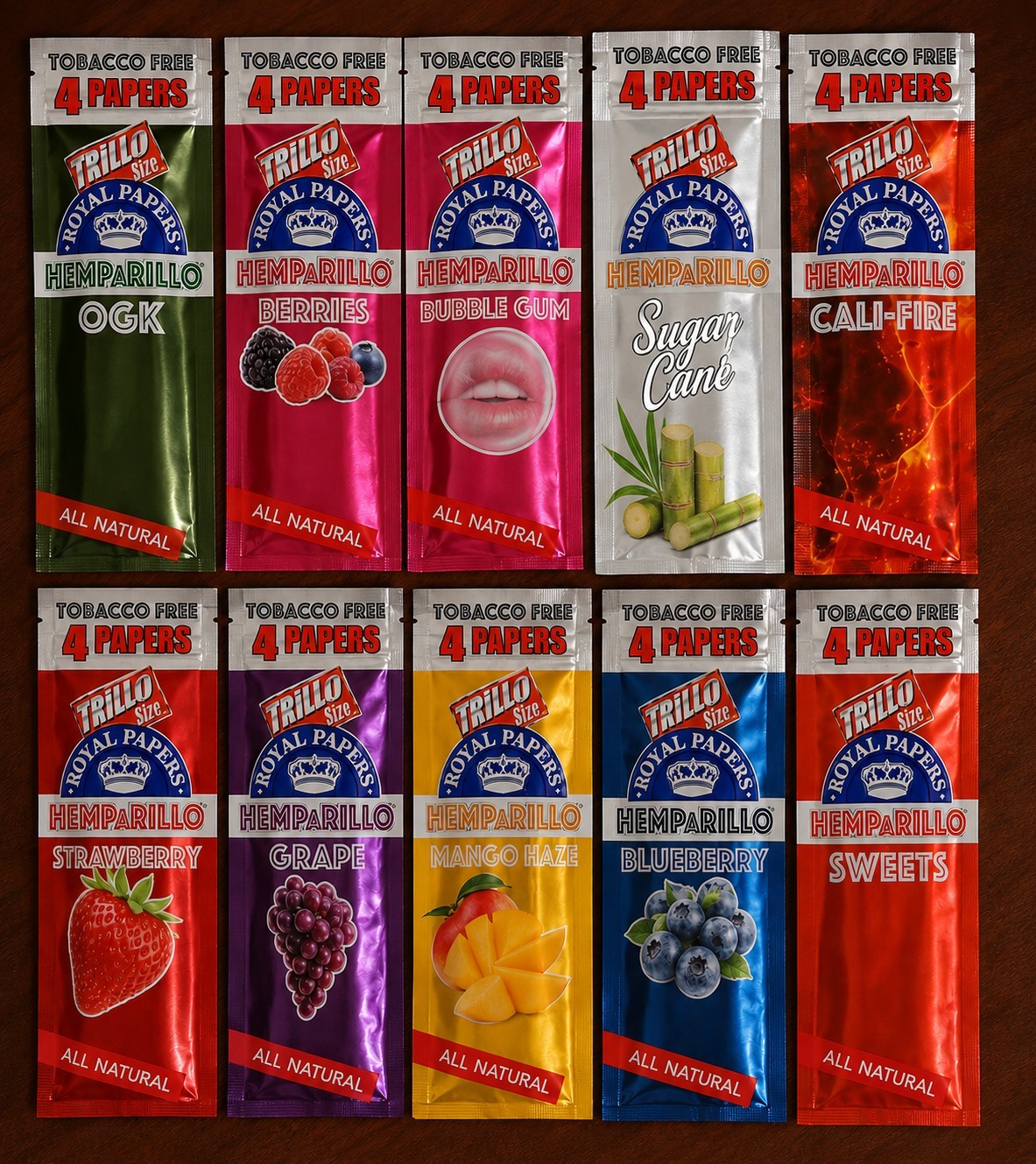 Royal Rillo Herbal Wraps Mixed Flavor Lot 10/4ct Packs=40pc