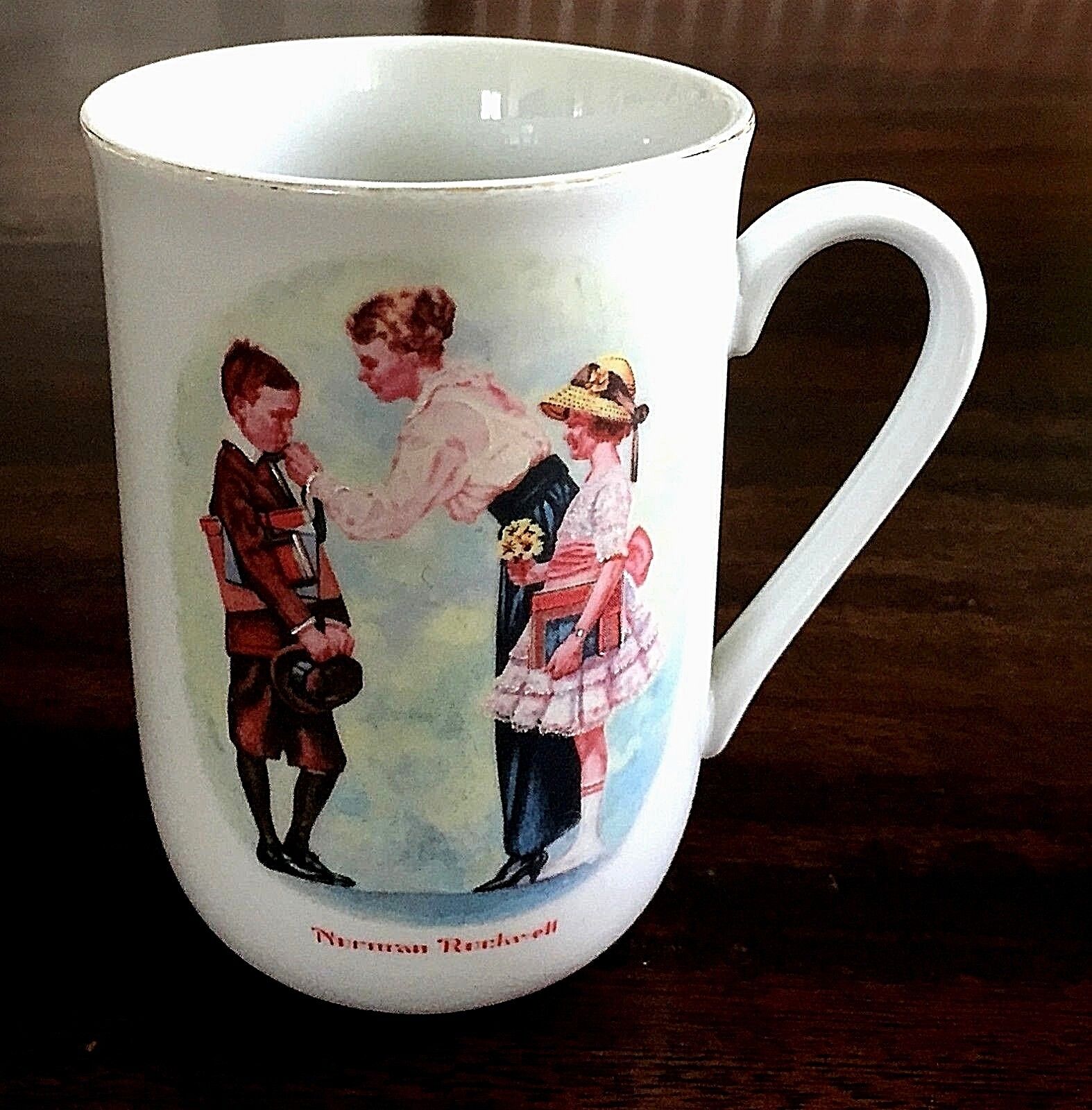 Set of Four Norman Rockwell Museum Collection Cups/Mugs Vintage 1986 Japan