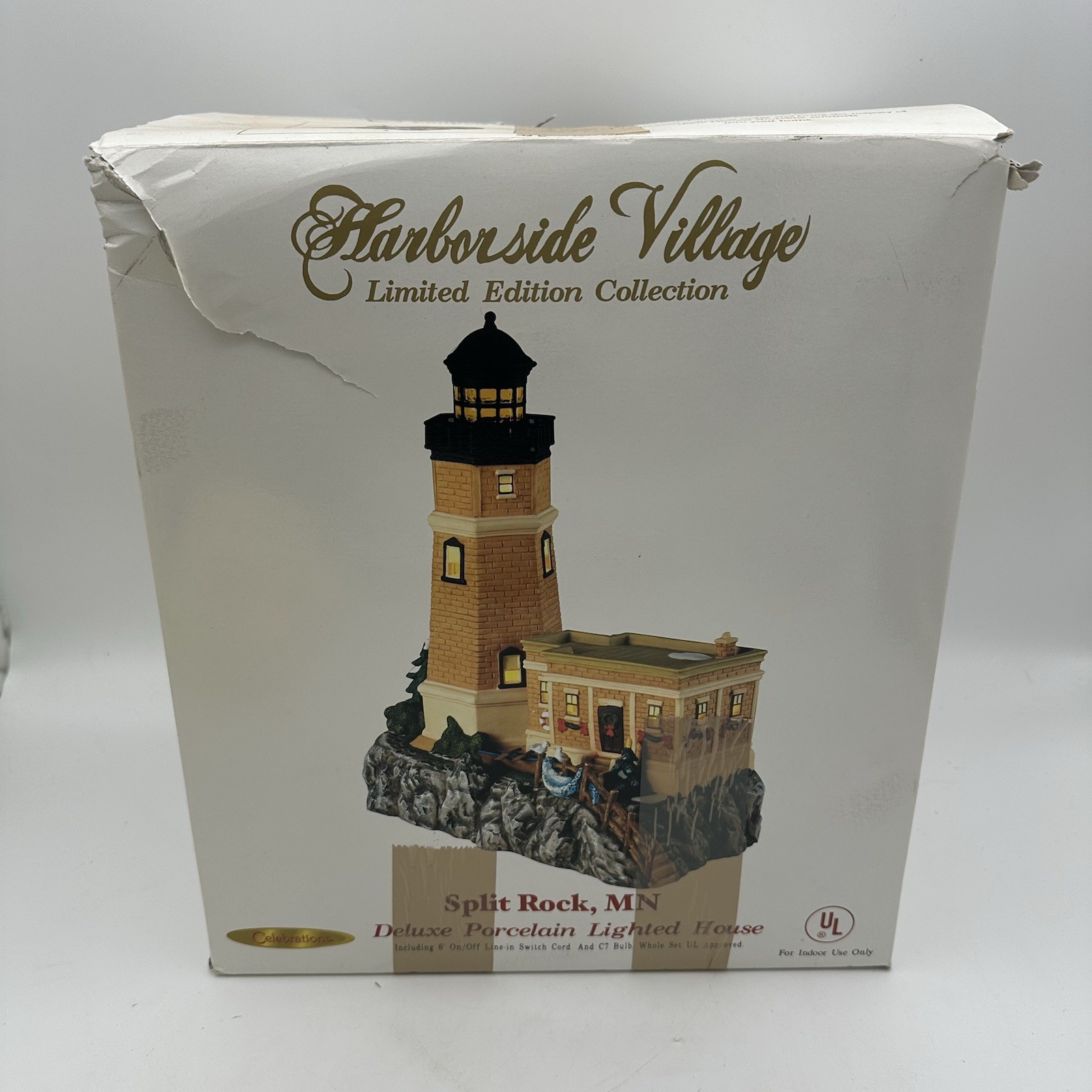 Harborside Village Split Rock, MN Lighthouse Limited Edition Light Up 13” W/Box Harborside Village Split Rock, MN Lighthouse Limited Edition Light Up 13” W/Box