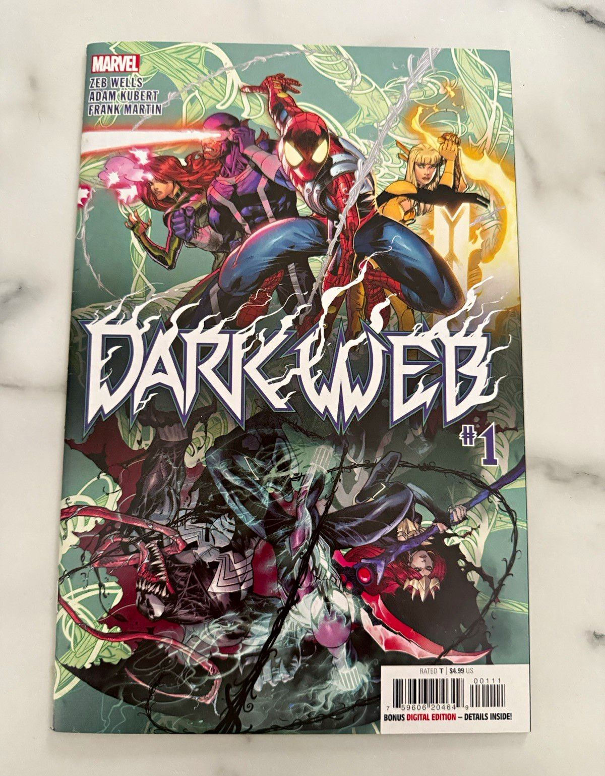 Marvel Comics Dark Web #1 Spider-Man Venom Bonus Digital Edition