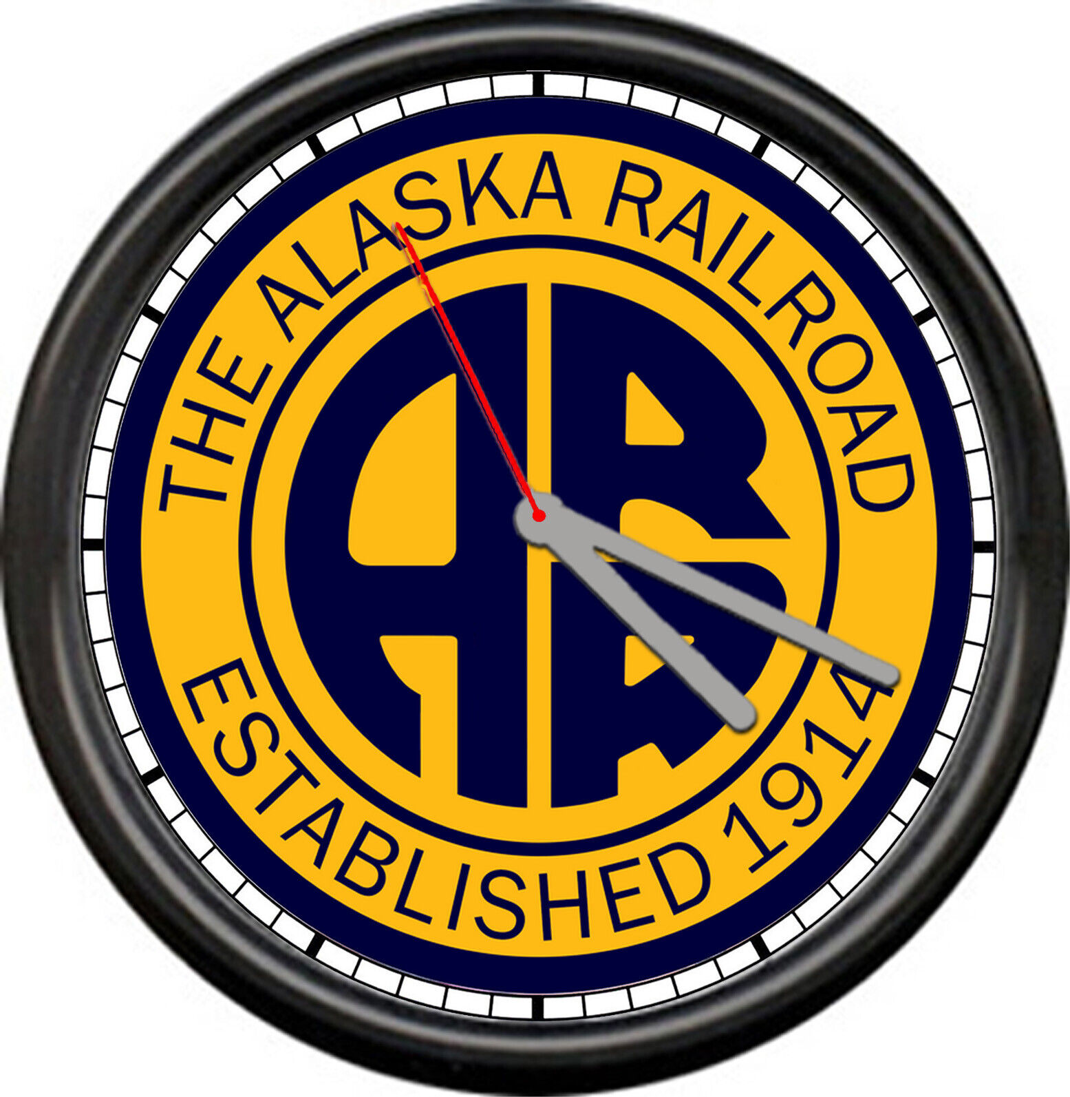 The Alaska Railroad Est 1914 Train Railway  Engineer Conductor Sign Wall Clock