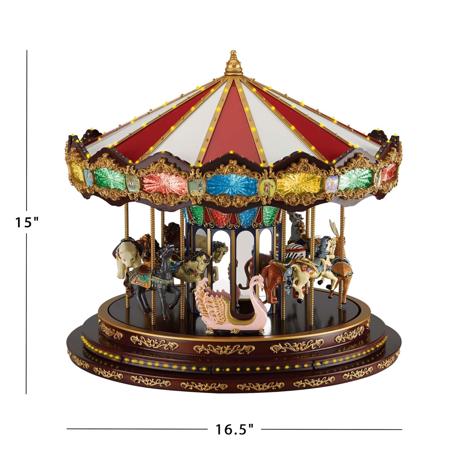 Mr. Christmas Marquee Deluxe Carousel Animated Musical LED Decoration 15” Mr. Christmas Marquee Deluxe Carousel Animated Musical LED Decoration 15”