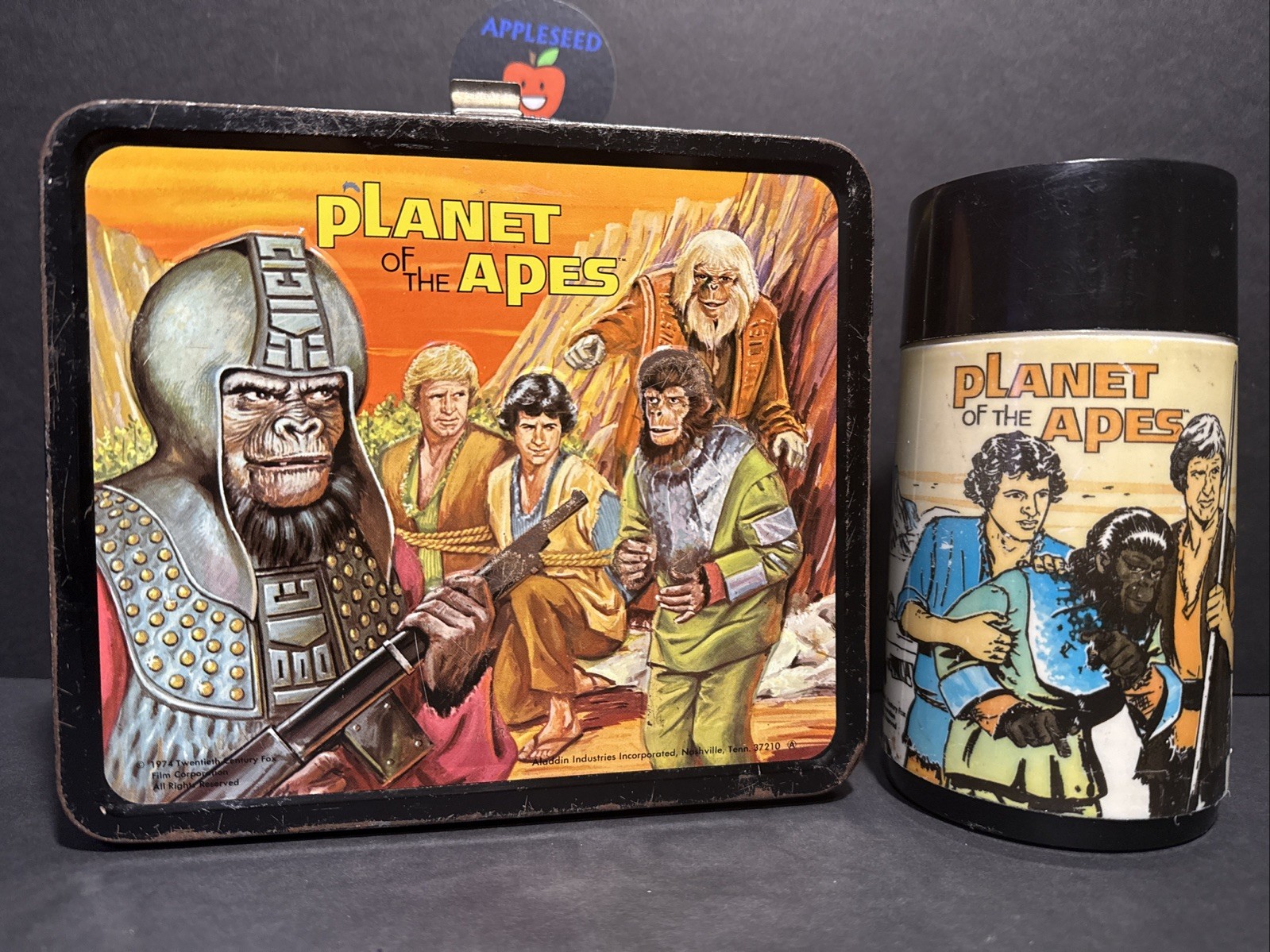 1974 Aladdin Planet of the Apes Metal Lunchbox & Thermos