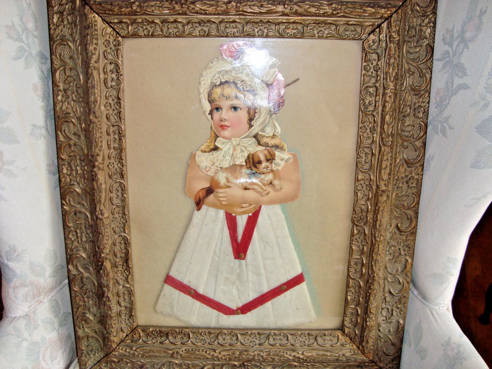 Antique German  GOLD  FRAME Lg 15-1/2\