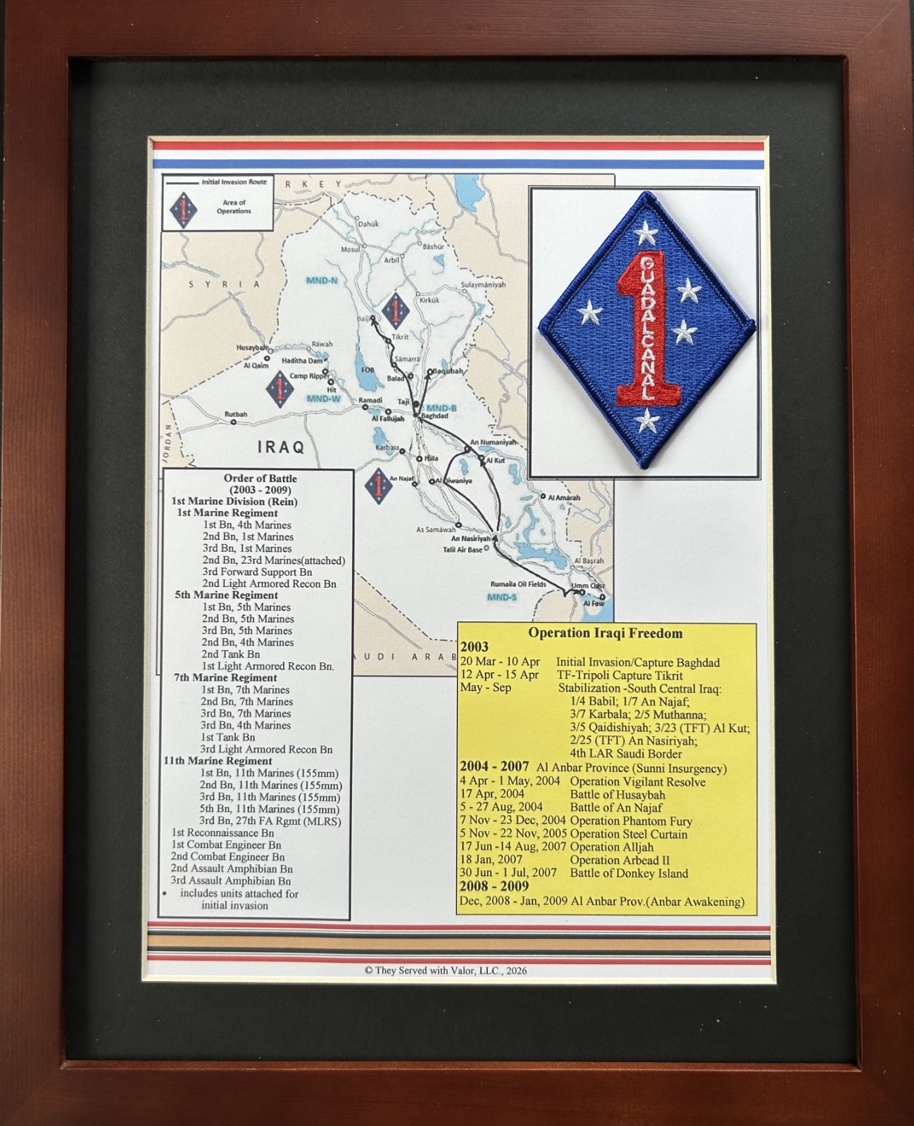 1st Marine Division Insignia and History in Operation Iraqi Freedom 11\