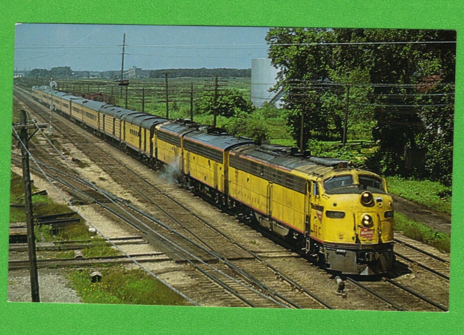 Train Locomotive Vintage Postcard Milwaukee the Hiawatha