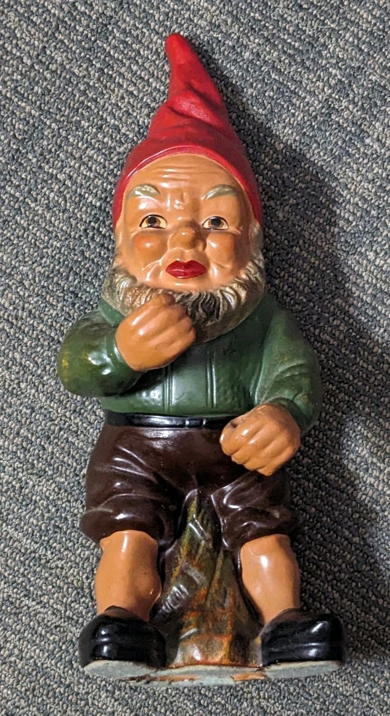 Vtg Heissner Gnome 754 Terra Cotta Pottery Statue 11\